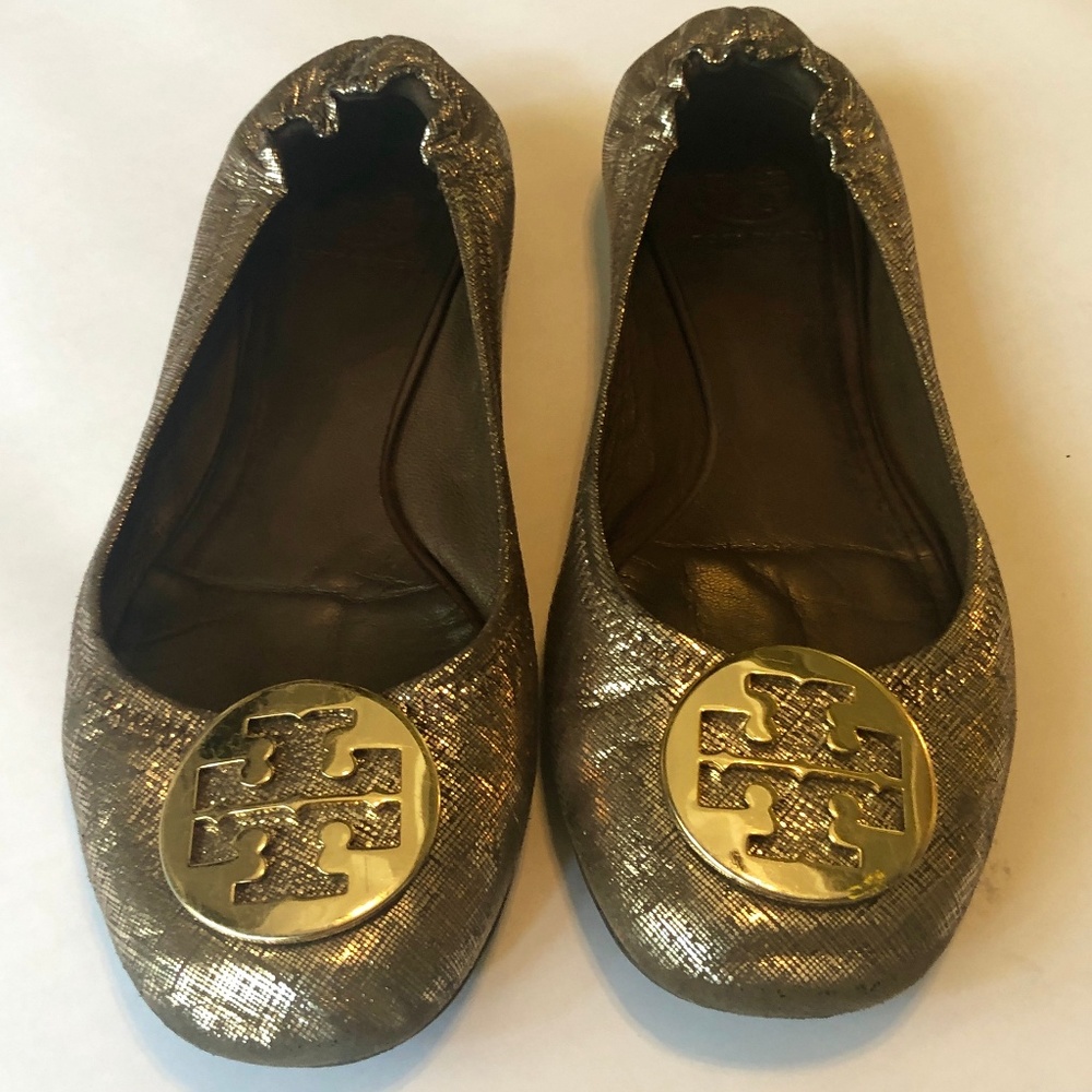 TORY BURCH CLASSIC REVA LEATHER BALLET FLATS